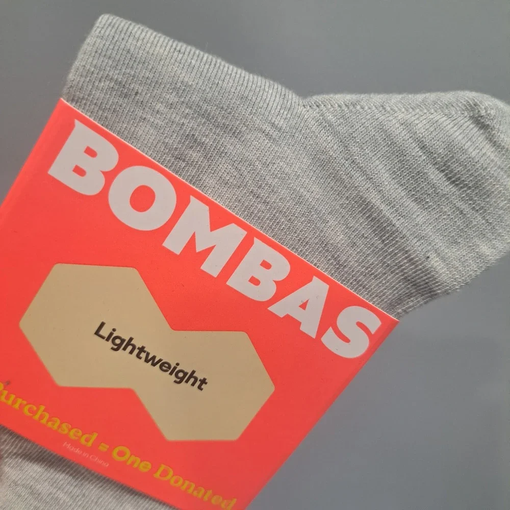 Bombas Youth Knee High Socks Heather Gray Lightweight‎ Cotton Athletic Casual